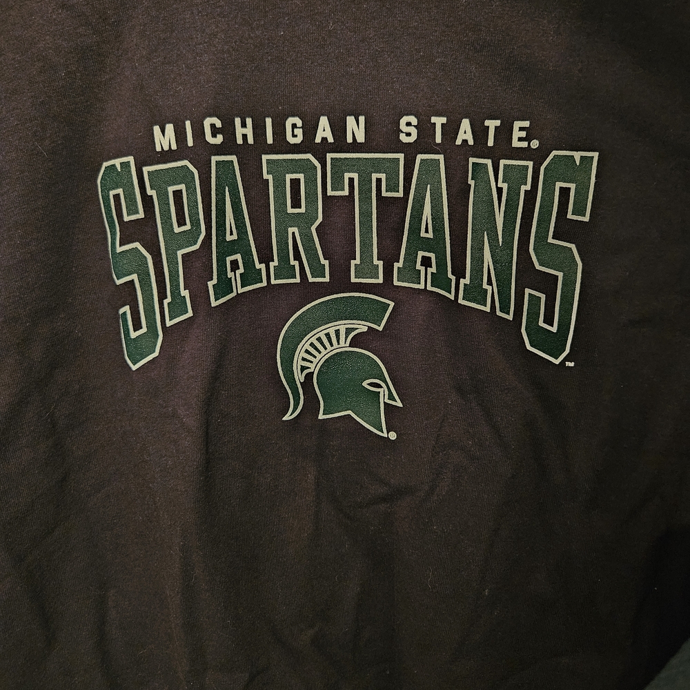 Champion Michigan State Spartans Black & Green Crop Top